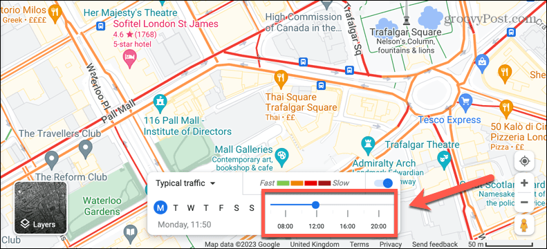 google maps tempo di traffico tipico