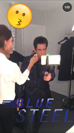 immagine snapchat della settimana della moda con ben Stiller