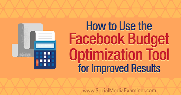 Come utilizzare lo strumento di ottimizzazione del budget di Facebook per risultati migliori di Meg Brunson su Social Media Examiner.