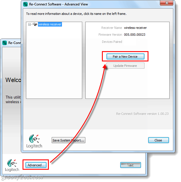 accoppia dispositivo su logitech