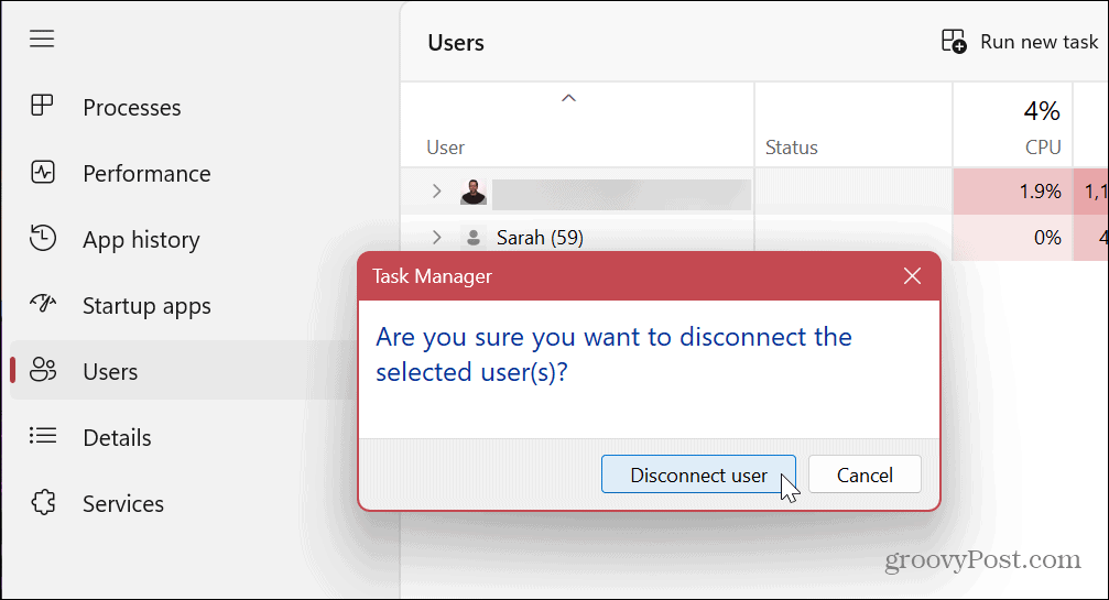 Cambia account utente su Windows