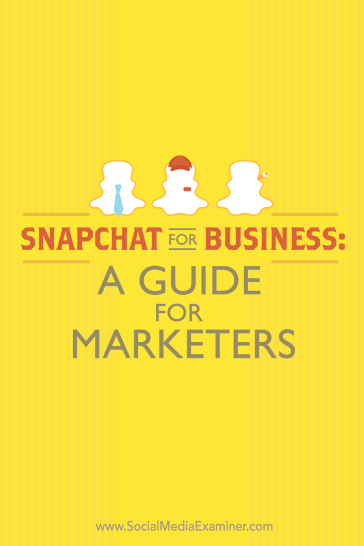 Snapchat for Business: una guida per i professionisti del marketing: esaminatore dei social media