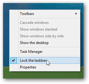 sbloccare la barra delle applicazioni di Windows 8