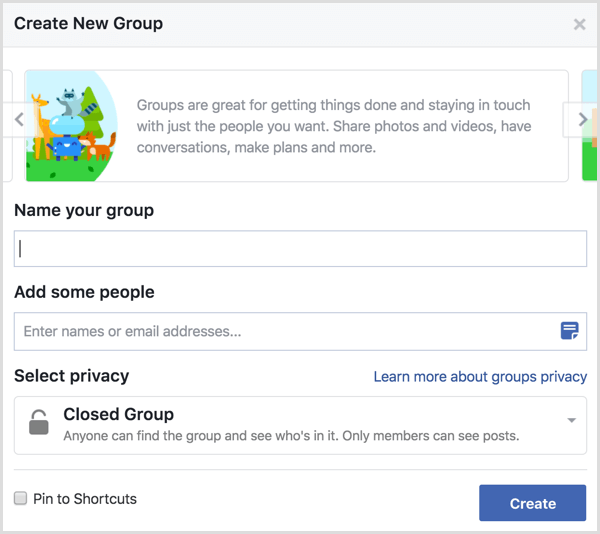 Facebook crea un nuovo gruppo