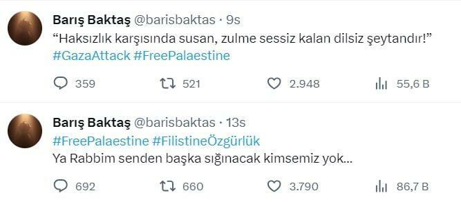 Barış Baktaş Condivisione del sostegno alla Palestina