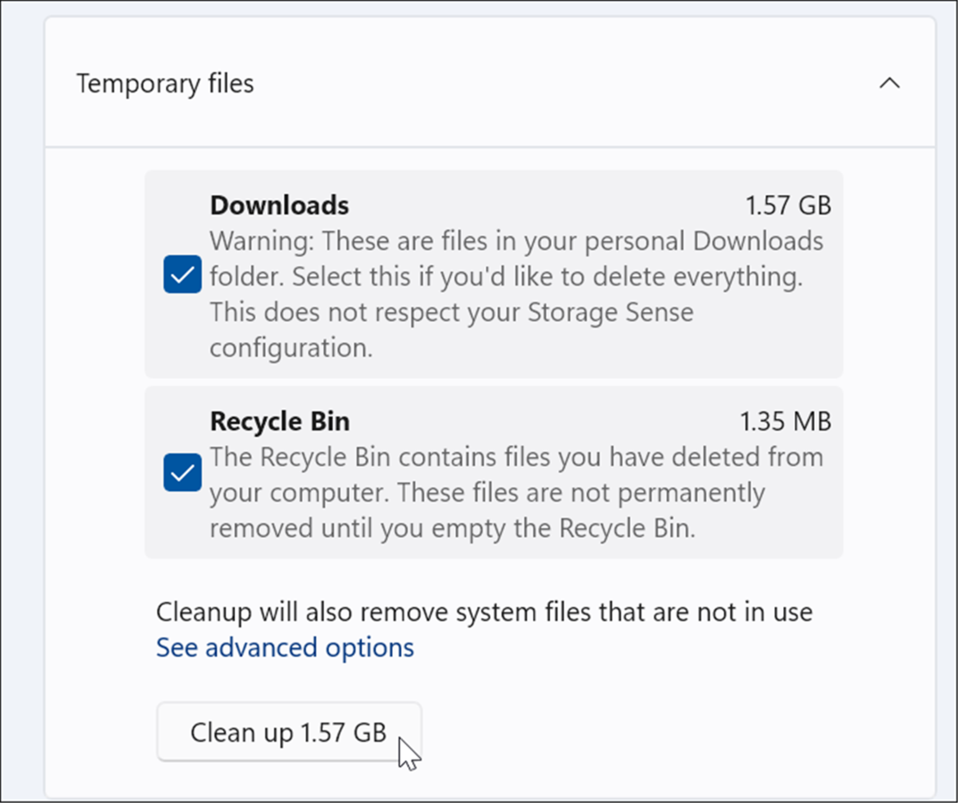 eliminare i file temporanei su Windows 11