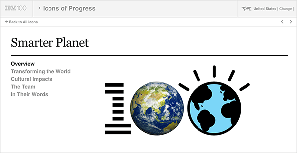 Questa immagine è uno screenshot di IBM Smarter Planet. In alto c