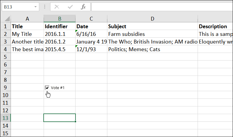 inserisci una casella di controllo in microsoft excel