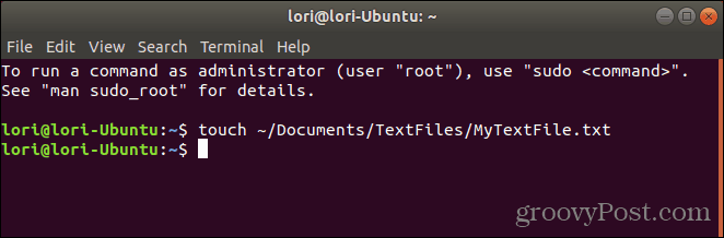 Usa il comando touch su Linux