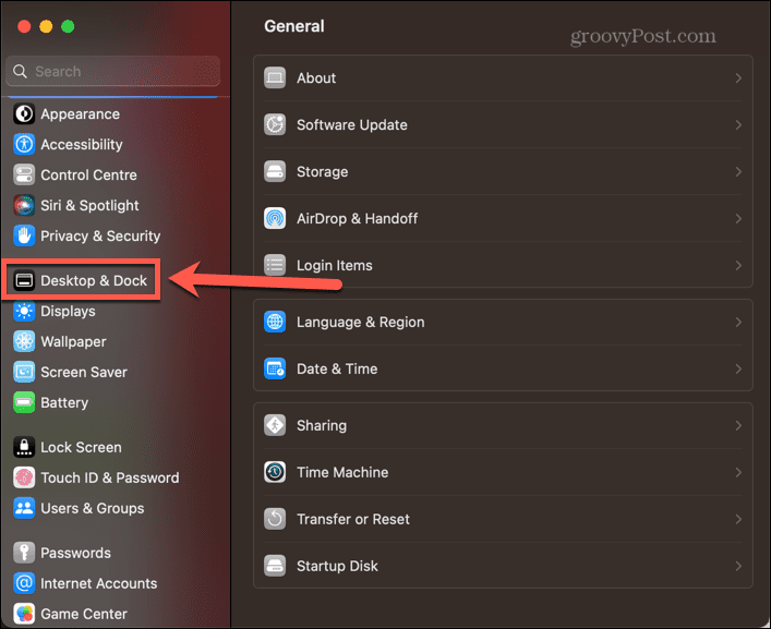 impostazioni del desktop e del dock mac