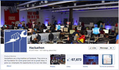 pagina hackathon di facebook