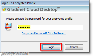 richiesto di inserire la password appena creata