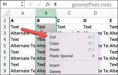 Taglio in Excel