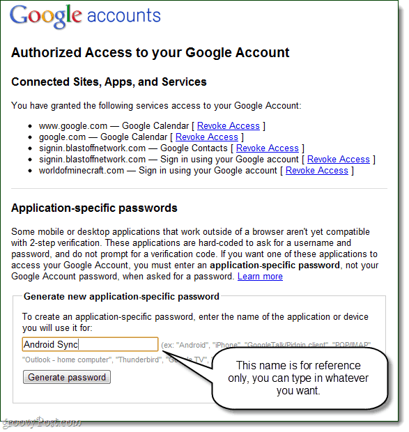 utilizzare Google per generare password specifiche dell'applicazione