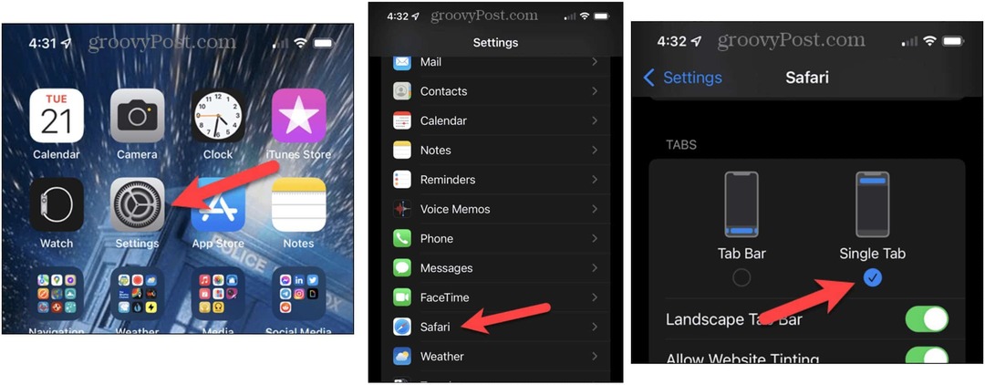Sposta la barra di ricerca di Safari in iOS 15 su iPhone