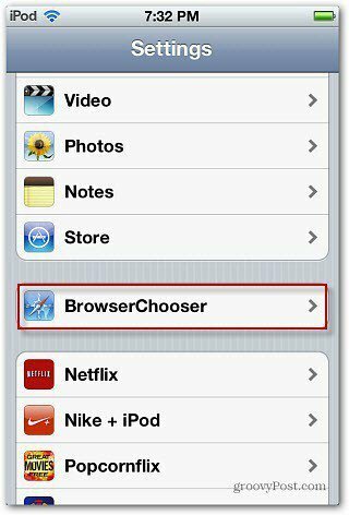 Impostazioni Browser Chooser
