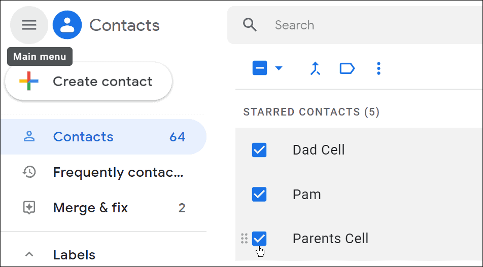 controlla i contatti crea un elenco di e-mail di gruppo in gmail