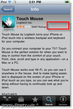 installa il mouse touch logitech su iphone