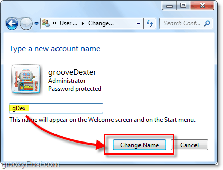 creare un nuovo nome account per Windows 7