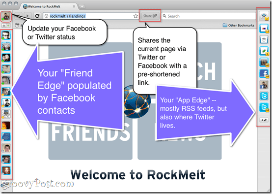 Recensione RockMelt - Browser Web per social media