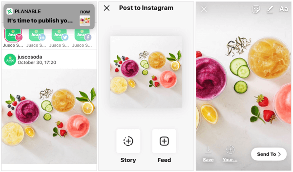 Pianifica la storia di Instagram tramite Planable