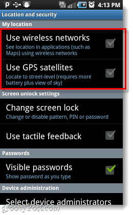 Android usa i miei satelliti gps per reti wireless