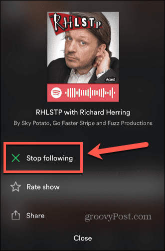 Spotify smette di seguire