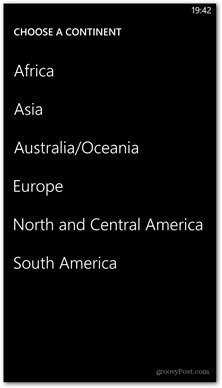 Windows Phone 8 mappe disponibili continente