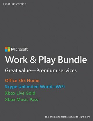 Pacchetto Microsoft Work & Play di servizi in abbonamento $ 199