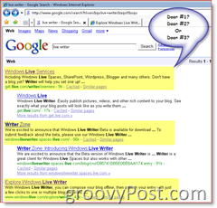 Immagine dei risultati di ricerca di Google per Windows Live Writer