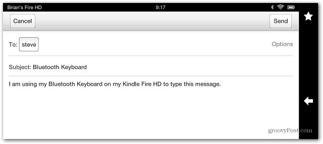 Invia e-mail Kindle FIre HD