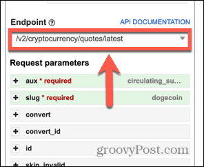 endpoint del connettore API