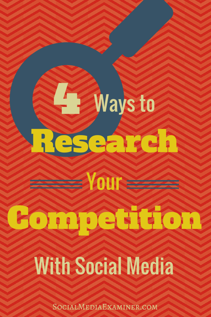 4 modi per ricercare la concorrenza con i social media: Social Media Examiner