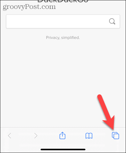 Tocca il pulsante scheda in Safari su iOS