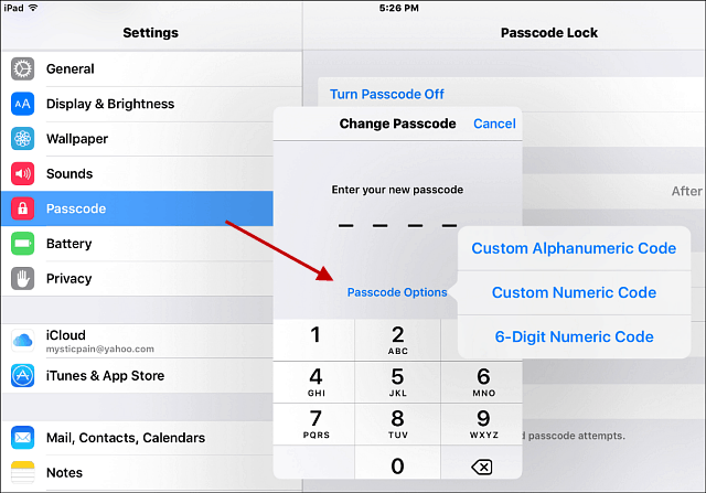 Password fissa iOS 9