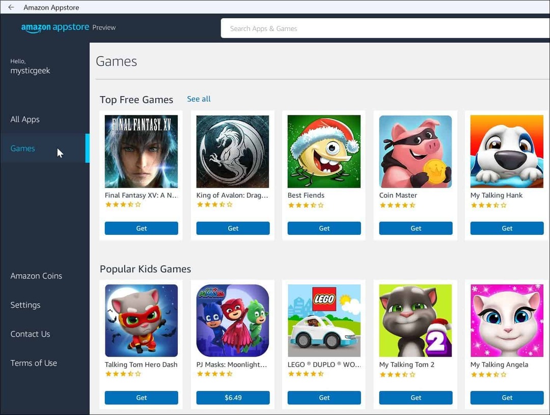Giochi dell'App Store di Amazon