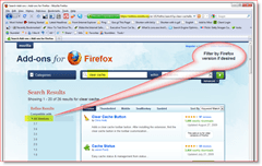 Filtra i risultati della ricerca dei componenti aggiuntivi di Firefox