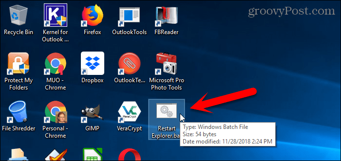 Esegui un file batch sul desktop di Windows 10