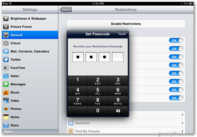 Passcode set iOS