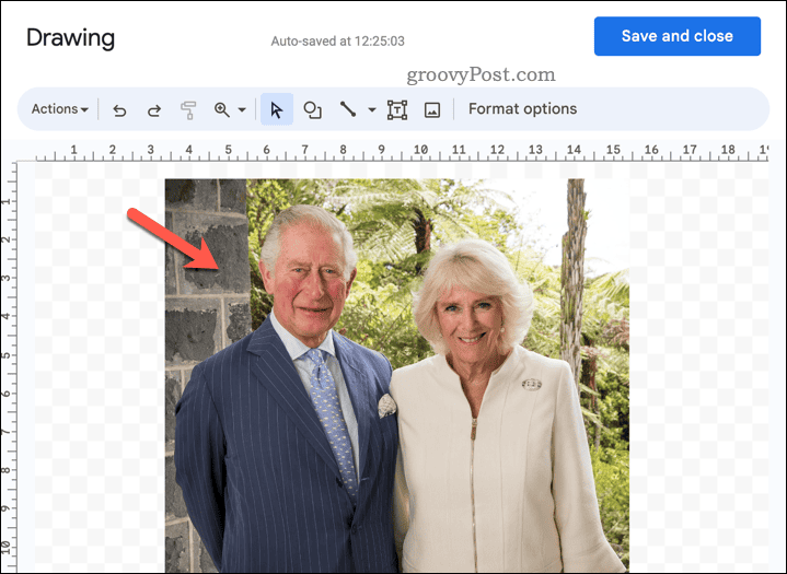 Seleziona un'immagine nello strumento di disegno di Google Documenti