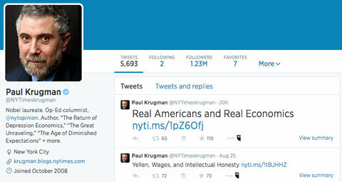 paul krugman profilo twitter