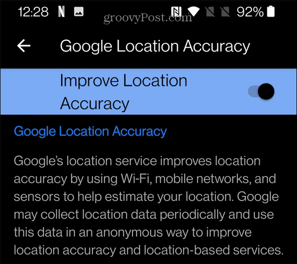 Precisione della geolocalizzazione di Google