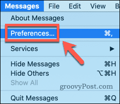 preferenze messaggi mac
