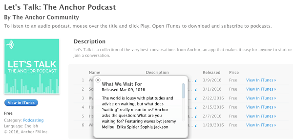 podcast della community di ancoraggio con onde su itunes