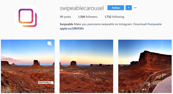Swipeable trasforma panorami e foto sferiche in post con più immagini.