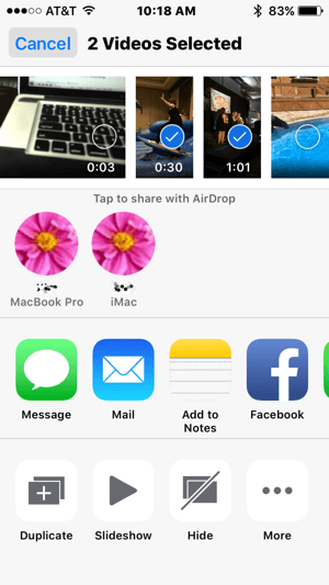 AirDrop semplifica il trasferimento dei video dal tuo iPhone al tuo Mac.