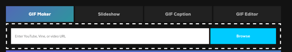 Per creare una GIF su Giphy, scegli GIF Maker o Slideshow.