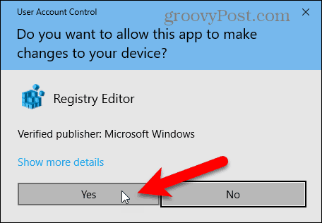 Finestra di dialogo Controllo account utente in Windows 10