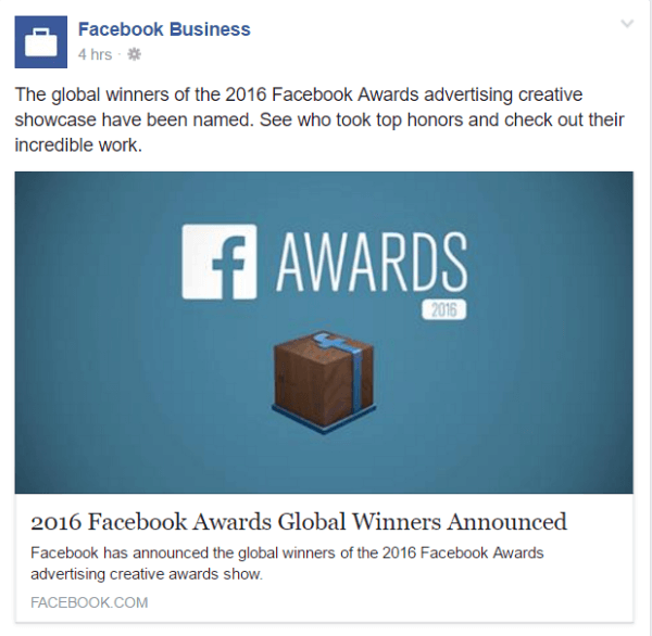 Premi Facebook 2016