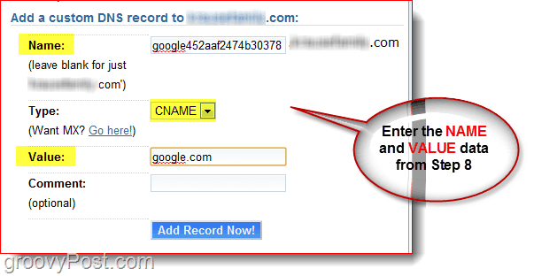 Gestisci il tuo DNS di dominio su Dreamhost.com CNAME
